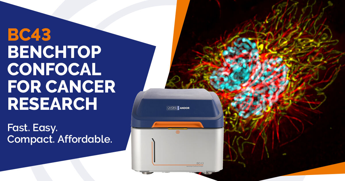 AndorTechnology's tweet photo. CALLING ALL CANCER RESEARCHERS

BC43 is a fast benchtop confocal system that allows researchers to save time and become more productive, without compromising performance or results...

Discover BC43 today – https://t.co/5HxJE77Hl5

#CancerResearch #Microscopy #BC43 https://t.co/8bSSKmena0
