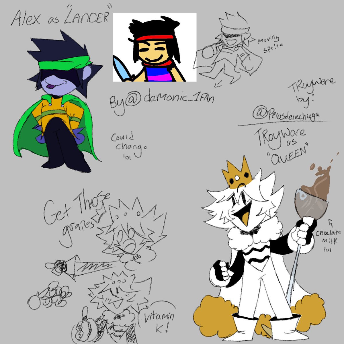 Scribfinite's tweet photo. #EXERUNE #undertaleAU #UndertaleEXE #undertaleFanart #DELTARUNEAU #DELTARUNE
Some Lancer and queen replacements https://t.co/mwCHY8oCC7