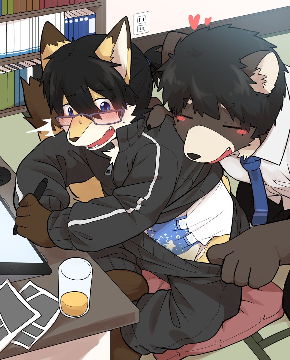 「せんせ～ぇ、原稿より先にオムツ替えましょ～」 「ひぇ！？き、君いつのまに来てッ！？！」
 的な過集中作家けもお兄さんと編集くまお兄さん。原稿急かす前にオムツ替えがお仕事らしいです