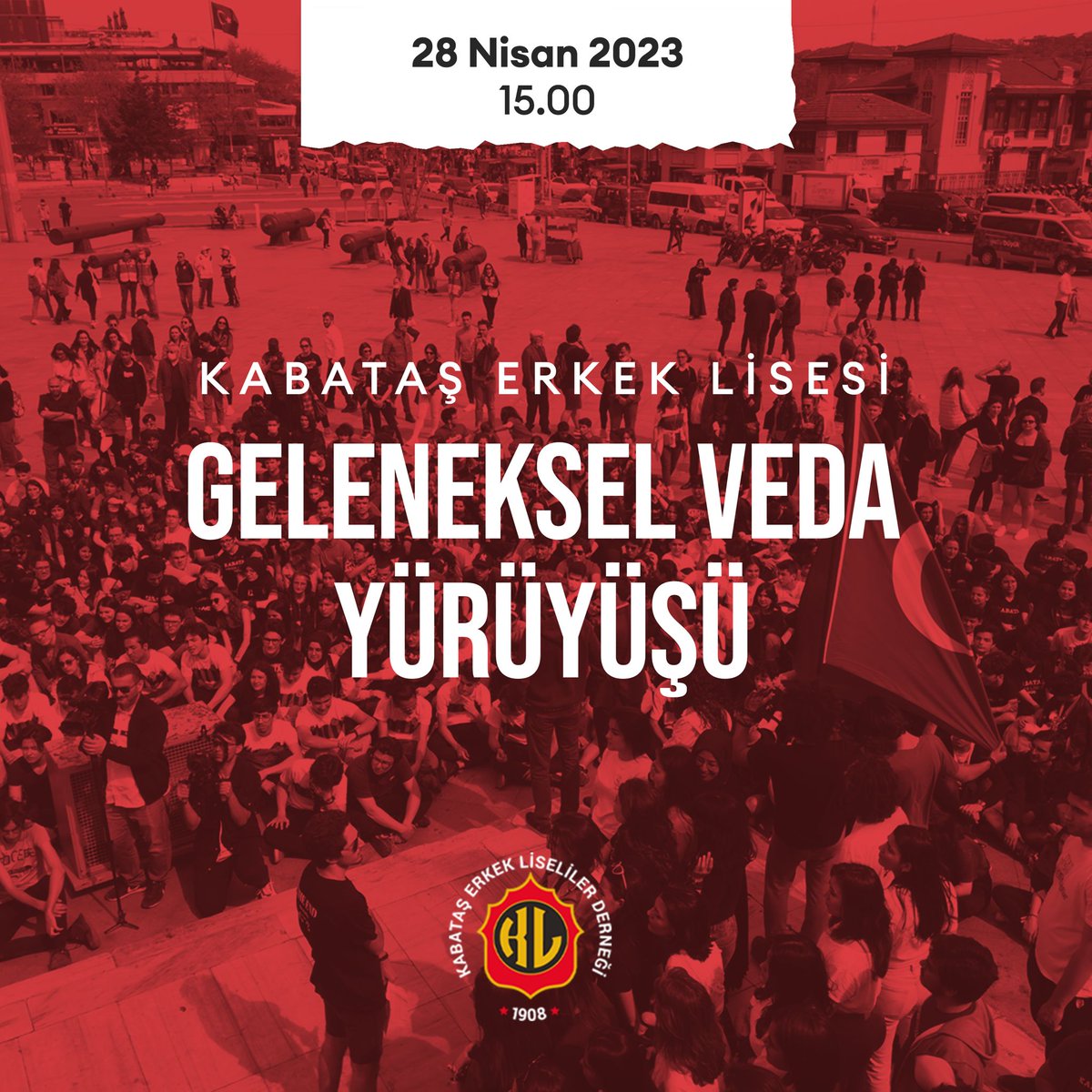 kabatas_erkek's tweet photo. Kardeşlerimizin Çağrısıdır!
28 Nisan Cuma günü düzenlenecek olan Geleneksel Veda Yürüyüşümüz için kardeşlerimizin davetini sizlerle paylaşmaktan mutluluk duyarız.
Saygılarımızla
Kabataş Erkek Liseliler Derneği Yönetim Kurulu
#KabataşErkekLiselilerDerneği
#Veda2023
#Veda23 https://t.co/fXY80CfQwO