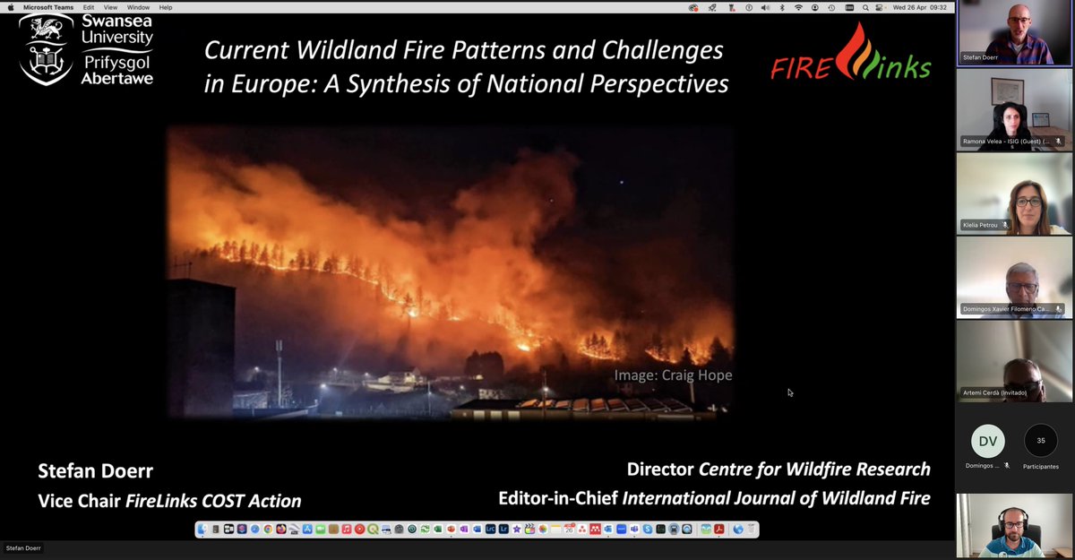 COST_FIRElinks's tweet photo. Really nice talks to keep in touch with European projects related to wildfires. Very proud of @ArtemioCerda @doerr_s and @geo_jrc because they present our main activities, publications @airsoilwater, sponsor meetings @FireintheEarth1 and @GlobalFirePartn very well! @COSTprogramme https://t.co/raltemQajh