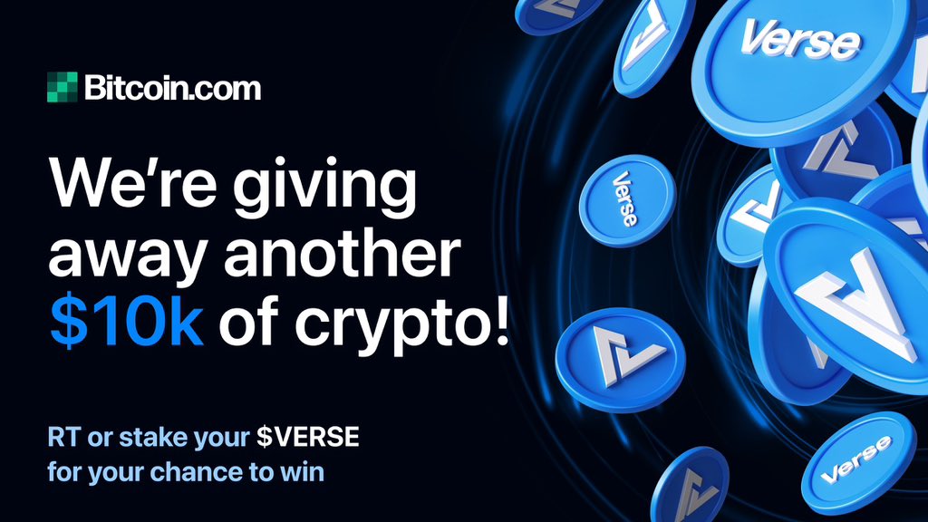 💰 Win $10K in our $VERSE giveaway and help us onboard the world to crypto &amp; DeFi 🌍

Two ways to enter:

1️⃣ Retweet &amp; reply with your ETH address for 1 entry
2️⃣ Stake $50+ in VERSE for 1 entry/day staked 🗓️

🔗 Full details: bit.ly/3HadlRR