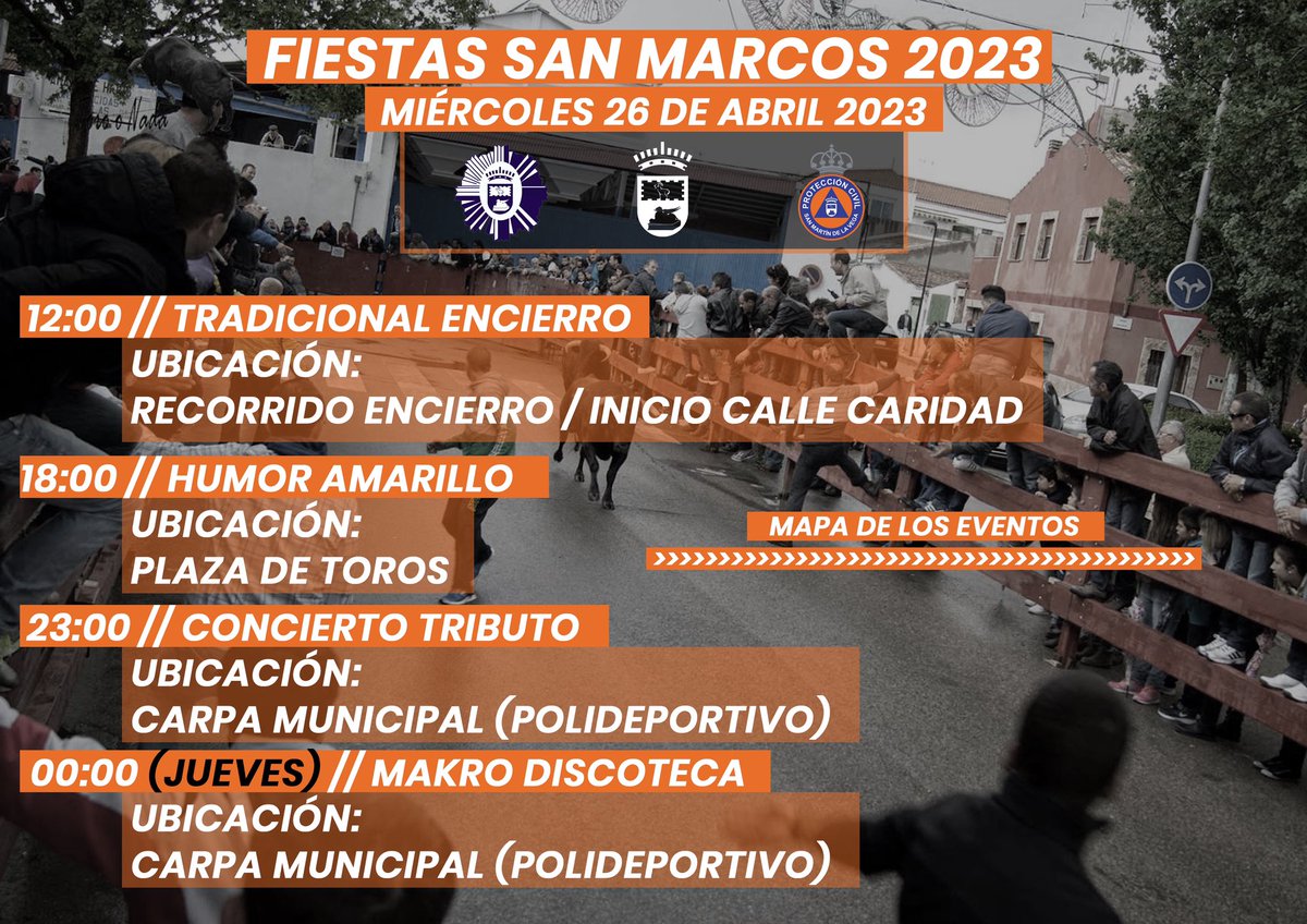 PCivil_SMVEGA's tweet photo. Buenos días, hoy 26 de abril estaremos presentes en los siguientes eventos de #sanmarcos2023.
Ante cualquier problema o necesidad que puedas tener, dirígete a nuestro personal o a @PoliciaSMVega
#lasprotescuentan #SanMarcos https://t.co/DI1SONI54f