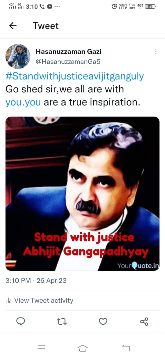 sharmi_sai47607's tweet photo. #westandwithjusticeganguly https://t.co/Z8zADmtZqv
