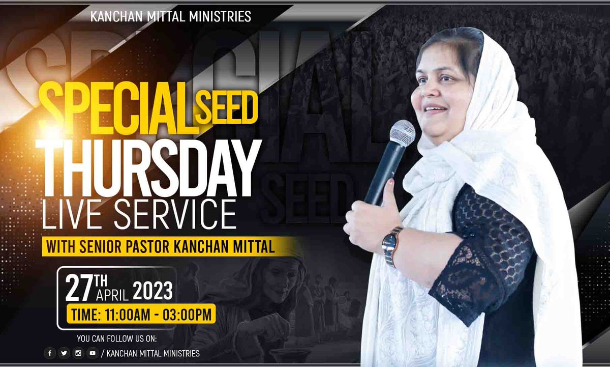 pastorkanchan's tweet photo. Get ready for the upcoming Special Seed Thursday Live service being held in Changera Church on April 27, 2023.
#KMM #KMMLive #OnlineChurch #Jesus #HolySpirit #ChangeraChurch #Thursday #LiveService #OnlinechurchinPunjab https://t.co/y4PU7vyAx7