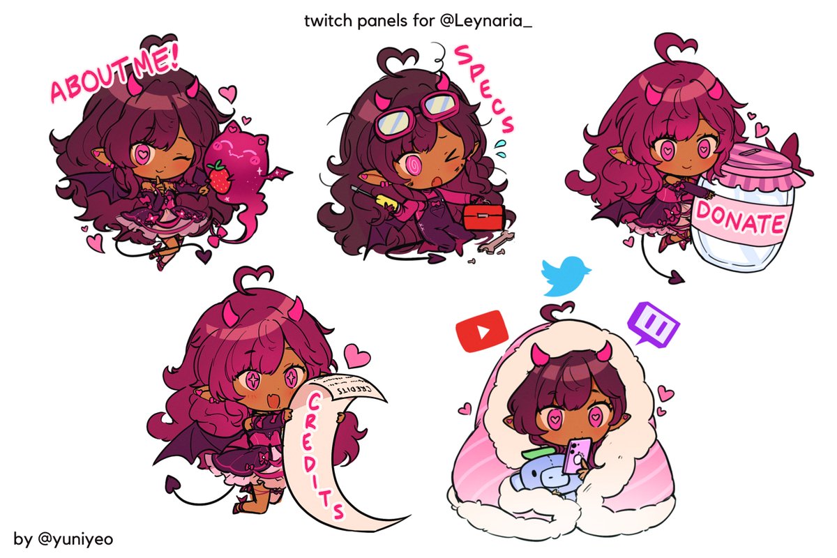 twitch panel commission for <a href="/Leynaria_/">leyna ✨ || graduated</a> ! thank you~ ❤️🍓😈