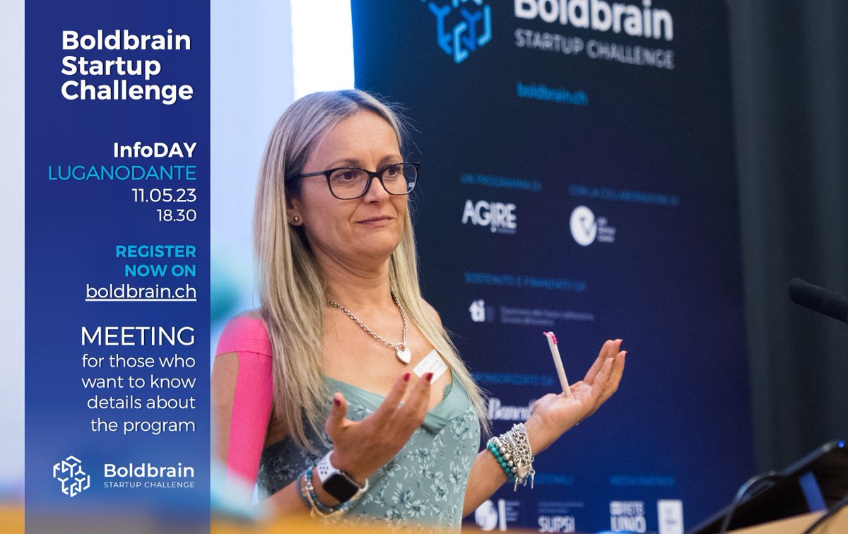 BoldbrainCH's tweet photo. Do you have an innovative idea and would like to take it to the next level? Our accelerator is the opportunity you've been looking for!
Meet us at our InfoDAY and learn more about the program.
👉 Register now: https://t.co/2mNZR4E9x8
#Startup #Accelerator #BoldbrainCH #BB23 https://t.co/DI4oL8B5ah