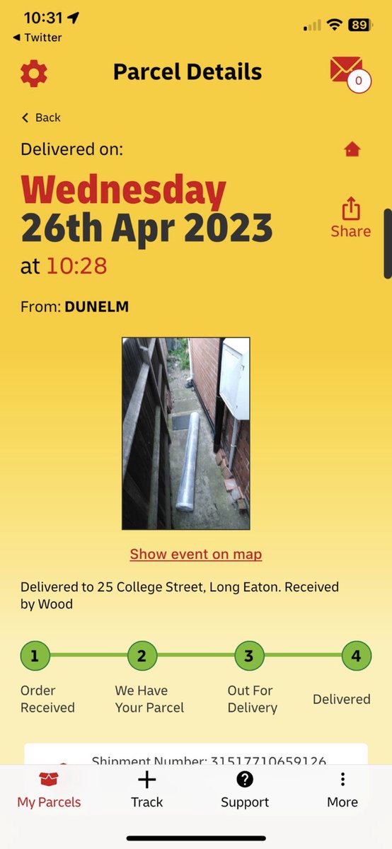 thematthall1981's tweet photo. @DunelmUK @dhlexpressuk how is this acceptable? You’ve chucked an expensive item over the fence rather than leaving it in an open porch where rain won’t get to it. Can I have an explanation on why the driver did this?? https://t.co/K6zYimyyjK