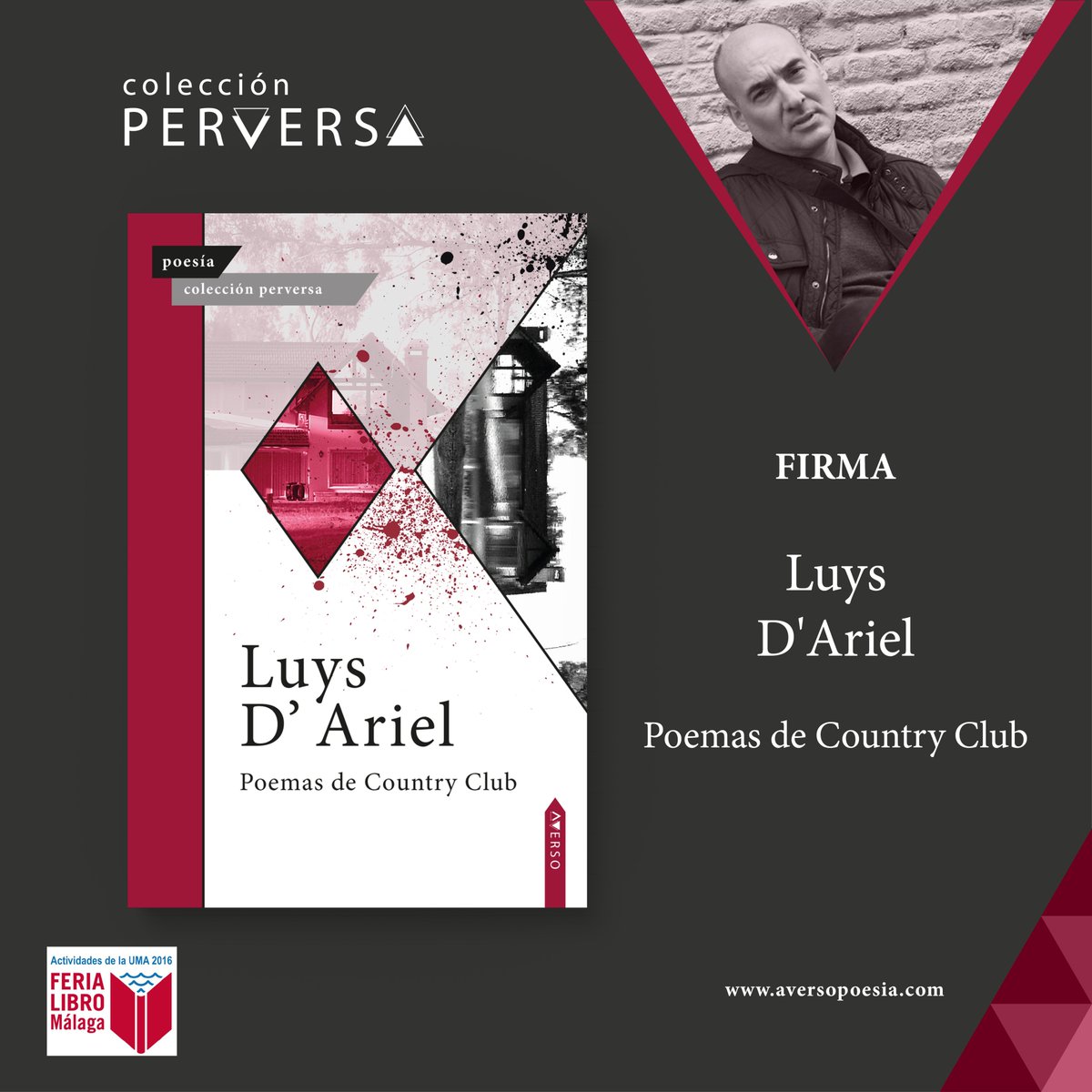 luysdariel's tweet photo. Os invito a la firma de mis libros "Conocerás la noche" y "Poemas de Country Club". Málaga, 29/4, de 13 a 14, y Huelva, 30/4, de 12 a 13. Os espero en la caseta de la Asociación de Editores de Andalucía. Un abrazo. https://t.co/WDMmorbkbL