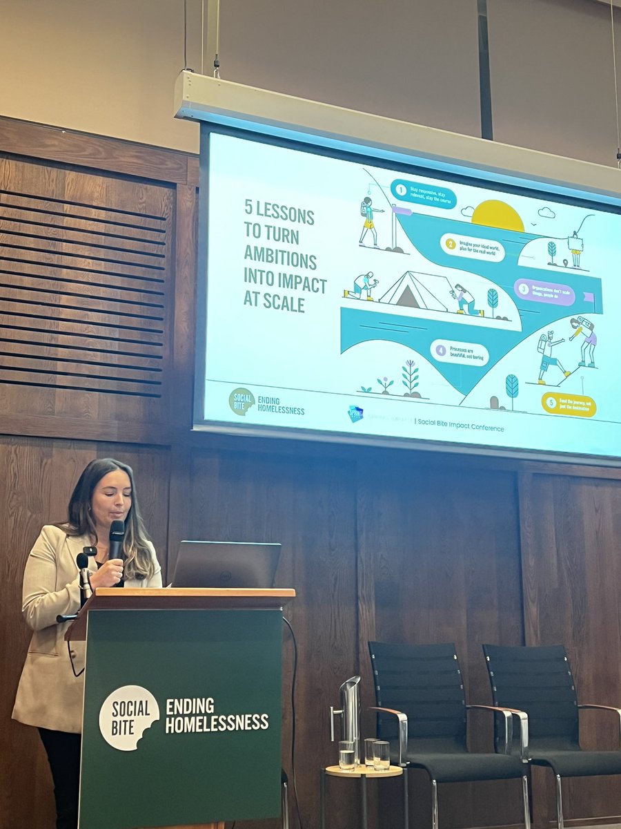 MarzenaFarana's tweet photo. “Organisations don’t scale projects - it’s the people - the TEAM matters” - @Amy_Cuffley from @SpringImpact 
“We knew that @SocialBite_ had an idea to address an issue, to scale and they were ready to make it a reality”.

#SocialImpactConference #JobsFirst #EndingHomelessness https://t.co/WDhTNb2Uun