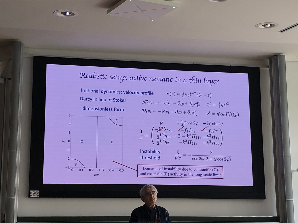 GTheraulaz's tweet photo. The morning session ends with a talk from Len Pismen (Technion - Israel Institute of Technology) on
Instabilities in active nematics https://t.co/3oBrtyZN4L