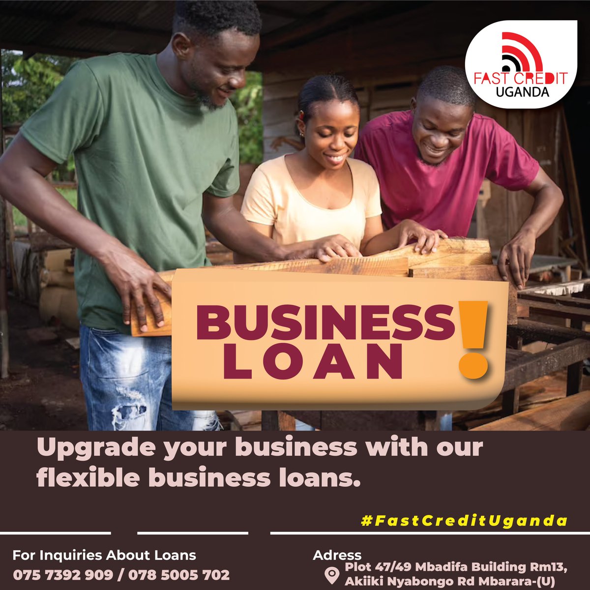fastcreditug's tweet photo. Flexible business loans.
#loans #fastcredit #MbararaCity https://t.co/I8KBgEqY73