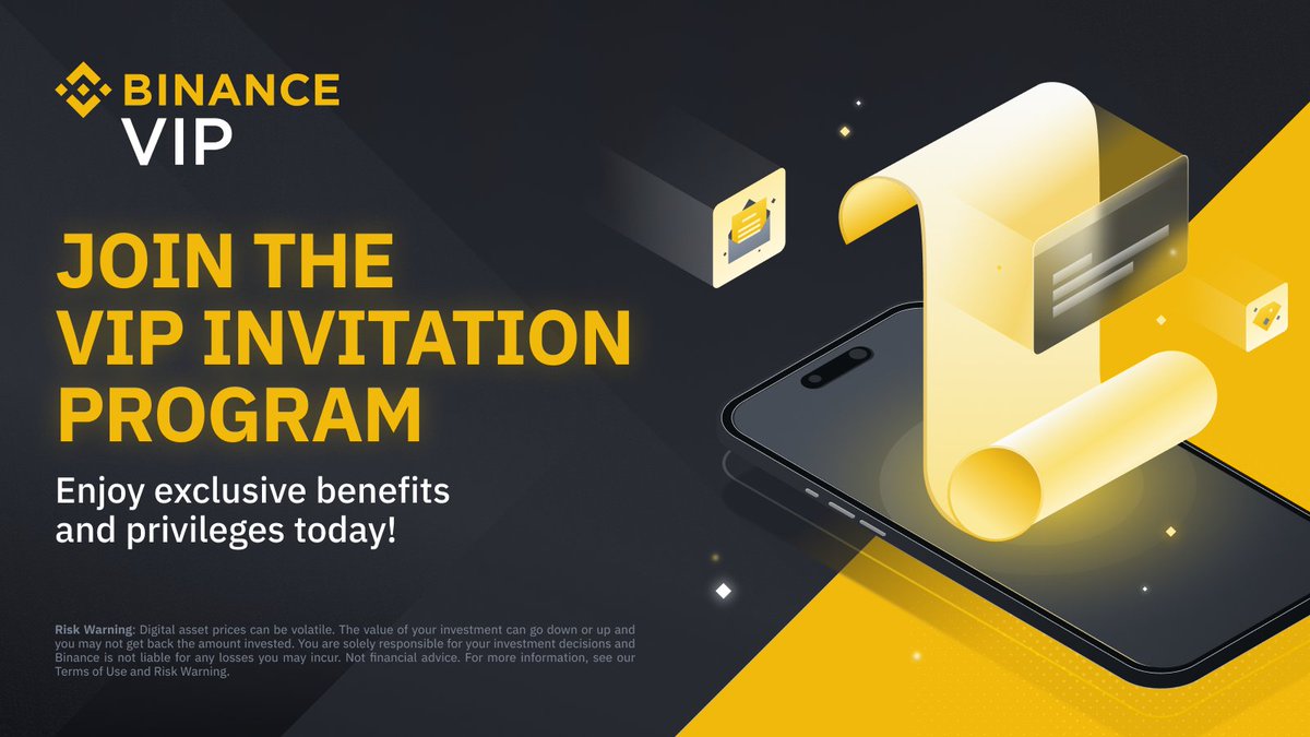 BinanceVIP's tweet photo. 🎉 Become a #BinanceVIP today!

The VIP Invitation Program offers you a faster path to experiencing #Binance’s exclusive VIP privileges. Receive a VIP+1 level upgrade when you show proof of your trading volume.

Learn more ➡️ https://t.co/bJmsjUSdV4 https://t.co/Pj9tBP6iDm