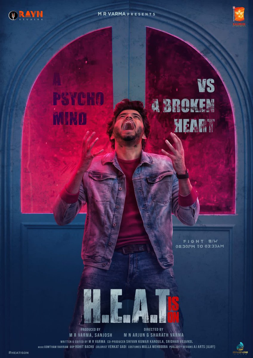 TrackTwood's tweet photo. Intriguing title poster of suspense thriller #Heat & 1st look of #VardhanGurrala unveiled by @KolanuSailesh
#SnehaKhushi
#MRVarma @Actorsanjosh
#MNArjun #SharathVarma
#GauthamRaviram
#RohitBachu
#RaynStudios #KaumudiCinemas
@MusicGramophone
@PROSaiSatish https://t.co/44f3tq3IPe