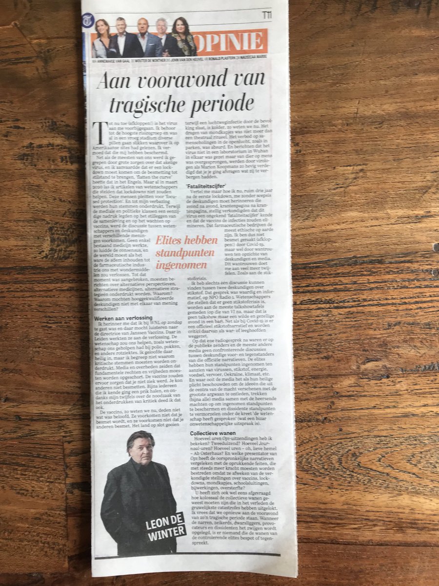 Tiny on Twitter "Steengoede column van Léon de Winter U heeft zich