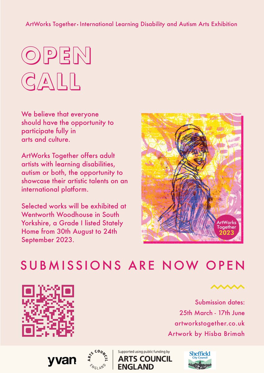 Yorkshire & Humber Visual Arts Network (@yvanetwork) on Twitter photo 📣ArtWorks Together 2023 open call is open - offering artists with learning disabilities, autism or both, from across the world, the opportunity to exhibit on an international platform.
We're thrilled to be supporting this exhibition!
<a href="/ArtWorksTogeth1/">ArtWorks Together</a>
shorturl.at/tuG48 📣ArtWorks Together 2023 open call is open - offering artists with learning disabilities, autism or both, from across the world, the opportunity to exhibit on an international platform.
We're thrilled to be supporting this exhibition!
<a href="/ArtWorksTogeth1/">ArtWorks Together</a>
shorturl.at/tuG48