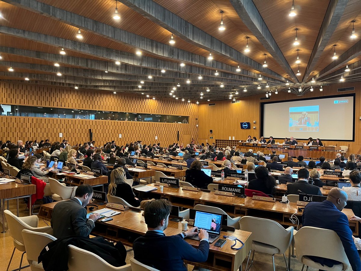 EXBChairperson's tweet photo. Following with great interest the work of the Preparatory Group of the Executive Board on a number of crucial issues for our deliberations at the upcoming 216th Board session. #UNESCO https://t.co/HHB3HnVO6x