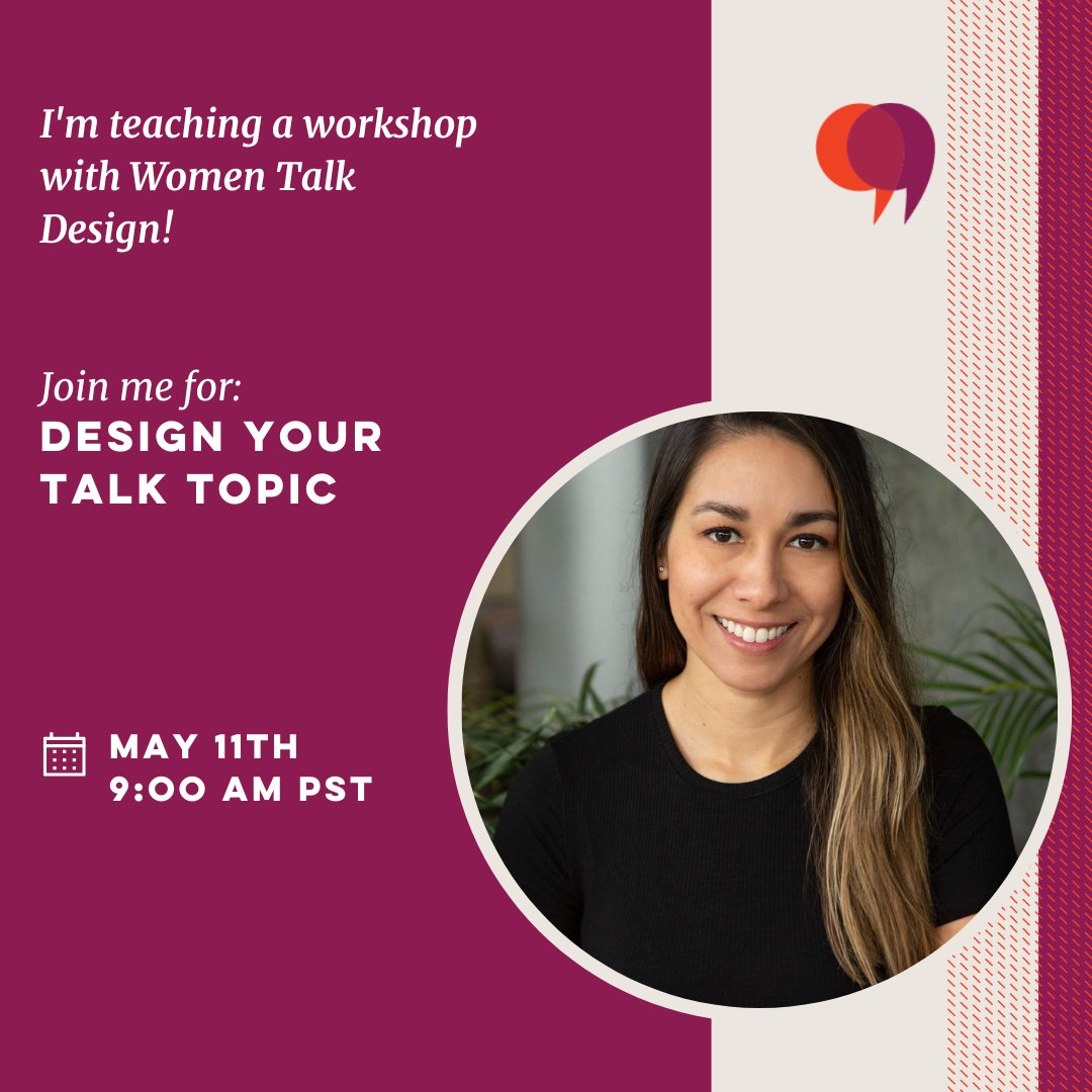 I’m excited to teach a workshop on Designing Your Talk Topic with the <a href="/womentalkdesign/">Women Talk Design</a> community. Join me on May 11th at 9:00 am PST to learn how to design your talk topic! Register here: wtddyttmay2023.eventbrite.com