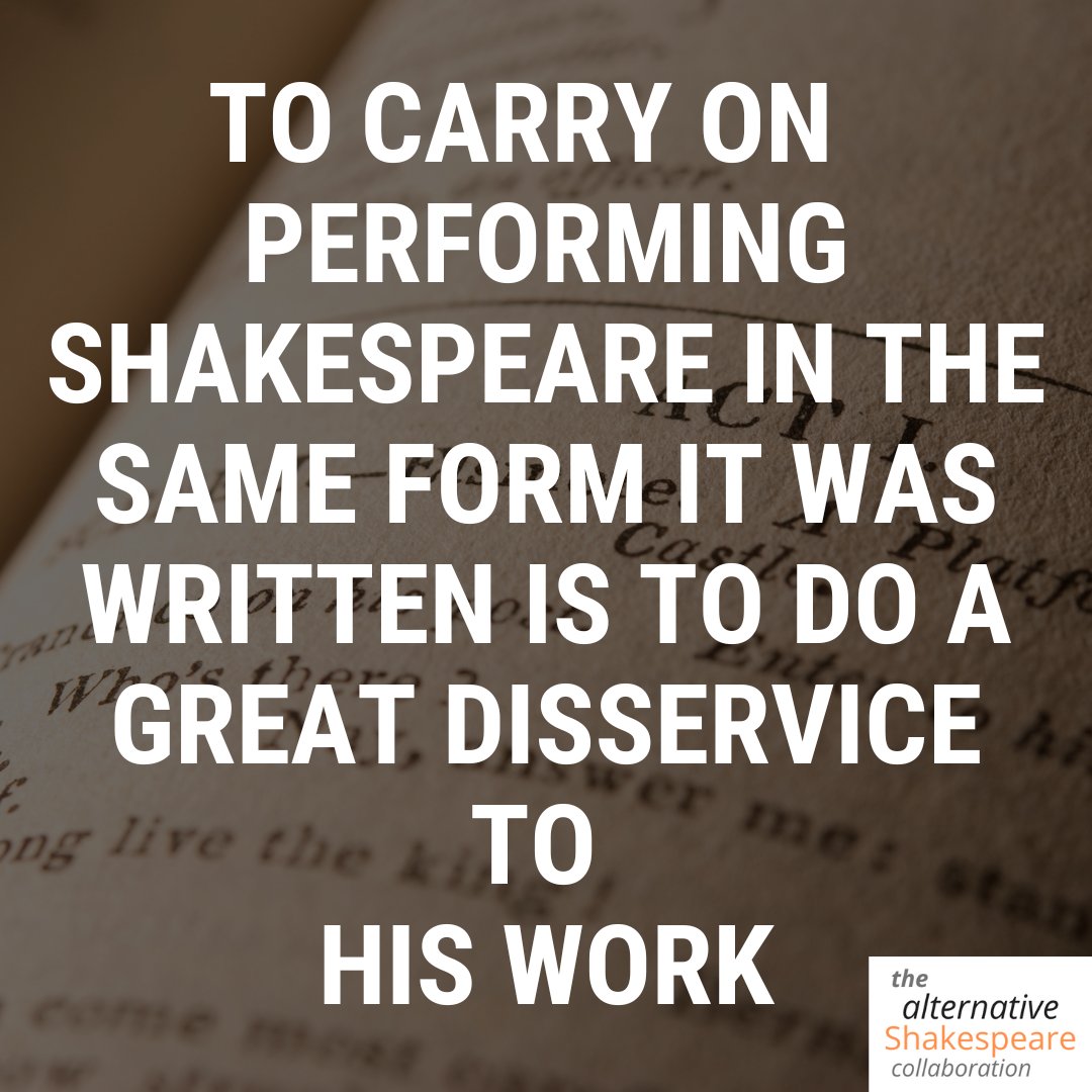 alt_shakes's tweet photo. Unpopular opinion time...There is so much more to Shakespeare’s work than is immediately evident from performing his plays as written.

Do you agree?

Support our Crowdfunder here: https://t.co/bcpBipXDWn

#theatre #theatrecompany #shakespeare #play #plays #book #writing https://t.co/hh6fW3i3UU