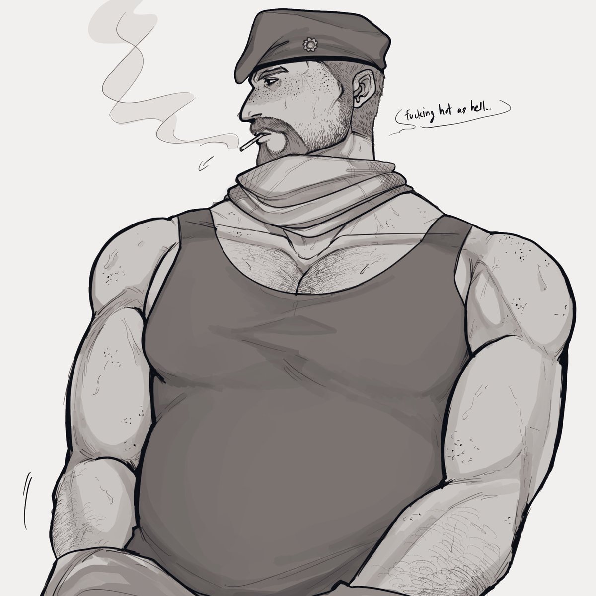 ' 𝐟𝐮𝐜𝐤𝐢𝐧𝐠 𝐭𝐞 𝐦𝐚𝐫 𝐢𝐟𝐫𝐞𝐚𝐧𝐧… '

อากาศร้อนอย่างกับอยู่ในทะเลทรายดาชต์เอลุต แถมไม่มีทีท่าจะลดลง ทำเอาคอเนอร์ใกล้จะเป็นบ้ากับมันในไม่นานหากยังทนสวมเครื่องแบบทหารเต็มยศ

ถือวิสาสะถอดเครื่องแบบแขนยาวออกพอให้หายใจได้ชั่วครู่ยังดี 

' ดีขึ้นหน่อย… '