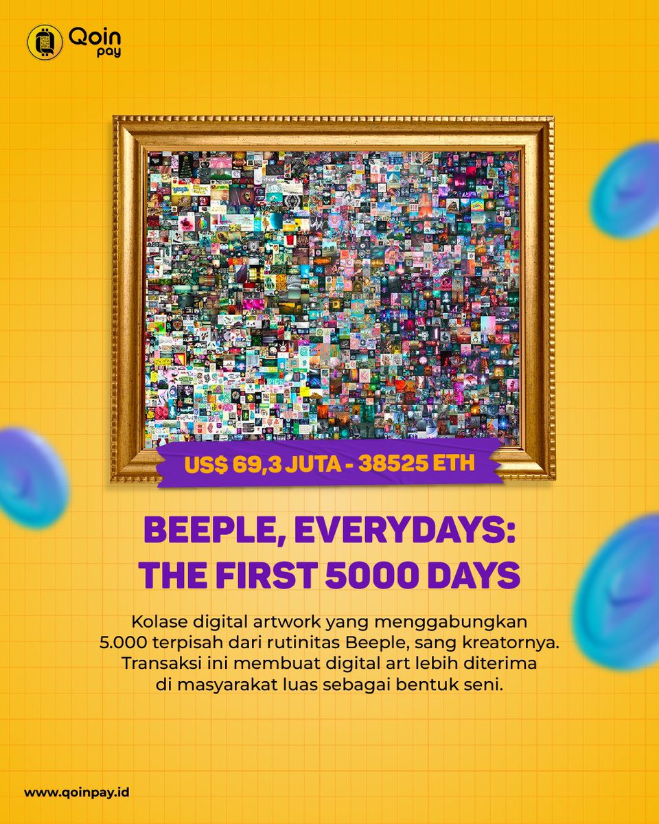qoinpay's tweet photo. Bisa karena bentuknya yang emang bagus, bisa karena ide di belakang pembuatannya, bisa juga karena utilitas lain yang datang bersama NFT tersebut.
Nih empat NFT paling mahal yang pernah ditransaksikan!
#Qoinpay #UtilizeYourCoin #Crypto #BlockChain #NFT https://t.co/zleSKDwW5a