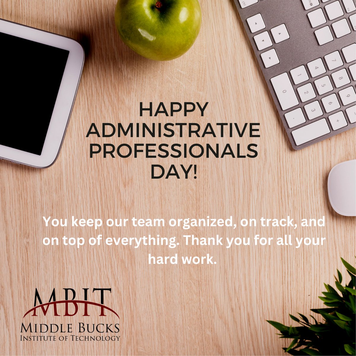 middlebucks's tweet photo. Happy Administrative Professionals Day! Today we celebrate the hardworking admins who keep our offices running smoothly. Your dedication and efficiency do not go unnoticed! #AdminsRock #SupportStaffAppreciation #BehindTheScenes #AdministrativeProfessionalsDay https://t.co/JlYXjsXFsV