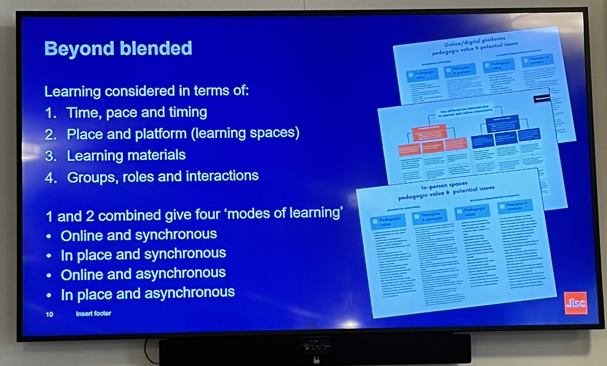 Learning considered in terms of:
1. Time, pace &amp; timing
2. Place &amp; platform (learning spaces)
3. Learning materials
4. Groups, roles &amp; interactions

#UDigCap