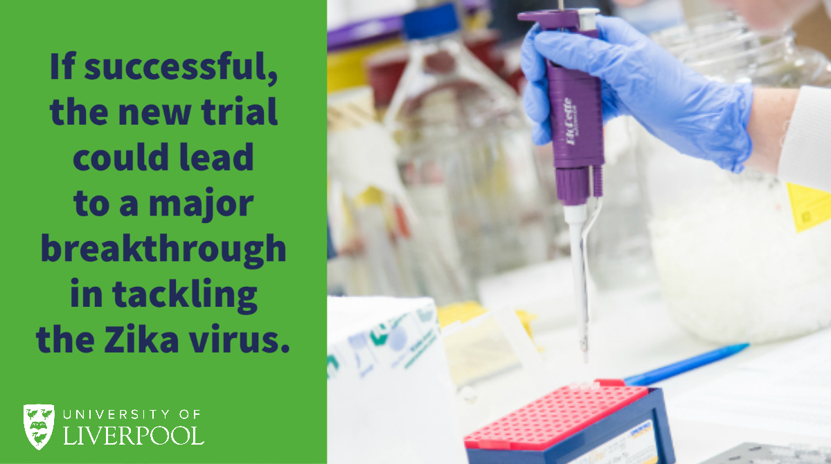 This #worldimmunisationweek we’re pleased to announce that the first participant has received a dose of a new #Zika virus vaccine being trialled in Liverpool. 

Read more here: news.liverpool.ac.uk/2023/04/26/liv…