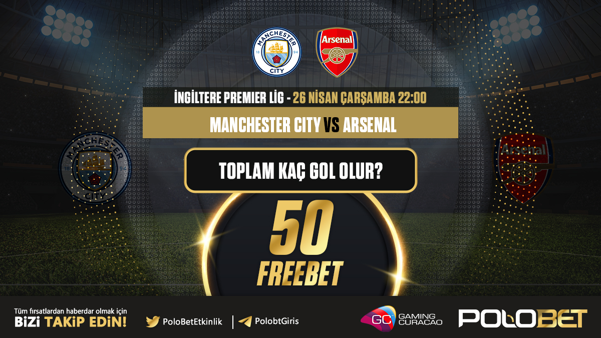 PoloBetEtkinlik's tweet photo. #ETKİNLİK 

⏳MAÇ SAATİ: 22.00⏳

⚽️ #ManchesterCity 🆚 #Arsenal⚽️ 

✅Toplam Kaç Gol Olur?✅

📍Rt Fav 5 ark etiketle
📍Twitter ve telegram takip 

Twitter Yoruma Yaz
#️⃣50FREEBET Kazan

📲Telegram  
https://t.co/8fmn3wZlV4 

📲POLOBET’de HEMEN OYNA!
 https://t.co/PZbJjHODug https://t.co/EOT0xexbqx
