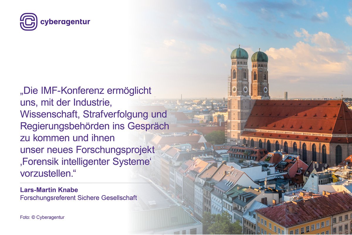 CybAgBund's tweet photo. Die @CybAgBund ist Partner der 12th #IT_Security Incident Management & #IT_Forensics - #IMF2023, 23./24.05. in @München. Info- + Gedankenaustausch zu Projekt „Forensik intelligenter Systeme“ geplant. https://t.co/ifMBptcRyI
#Cybersicherheit @FI_CODE @informatikradar #ITForensik https://t.co/RxWHe7sfnz