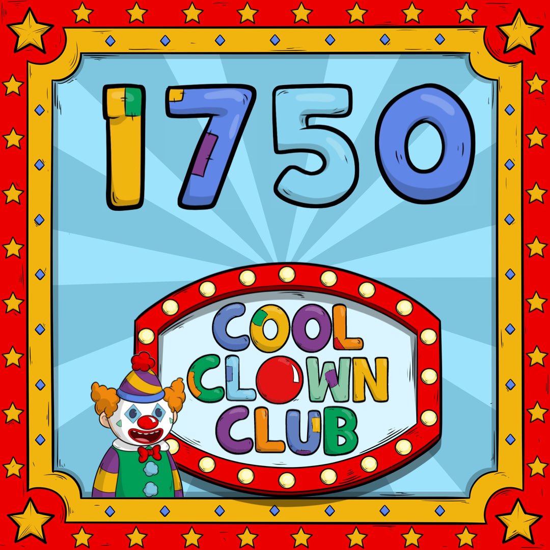🤡🎪 GM from the Cool Clown Club🎪🤡

Another Milestone hit on our way to launching the <a href="/CoolClownClub/">CoolClownClub.eth</a> !

Join our Discord today and find out what all the fuss is about! 

discord.gg/peYchepq9w