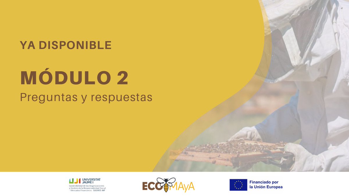 Sogres_UJI's tweet photo. 📢Ya está disponible el segundo módulo “Preguntas y respuestas” del @EcomayaProyecto.

🐝Las beneficiarias del proyecto podrán plantear sus dudas relacionadas con los contenidos de los cursos y obtener respuesta de especialistas de reconocido prestigio internacional. https://t.co/8YmZHDIUcP