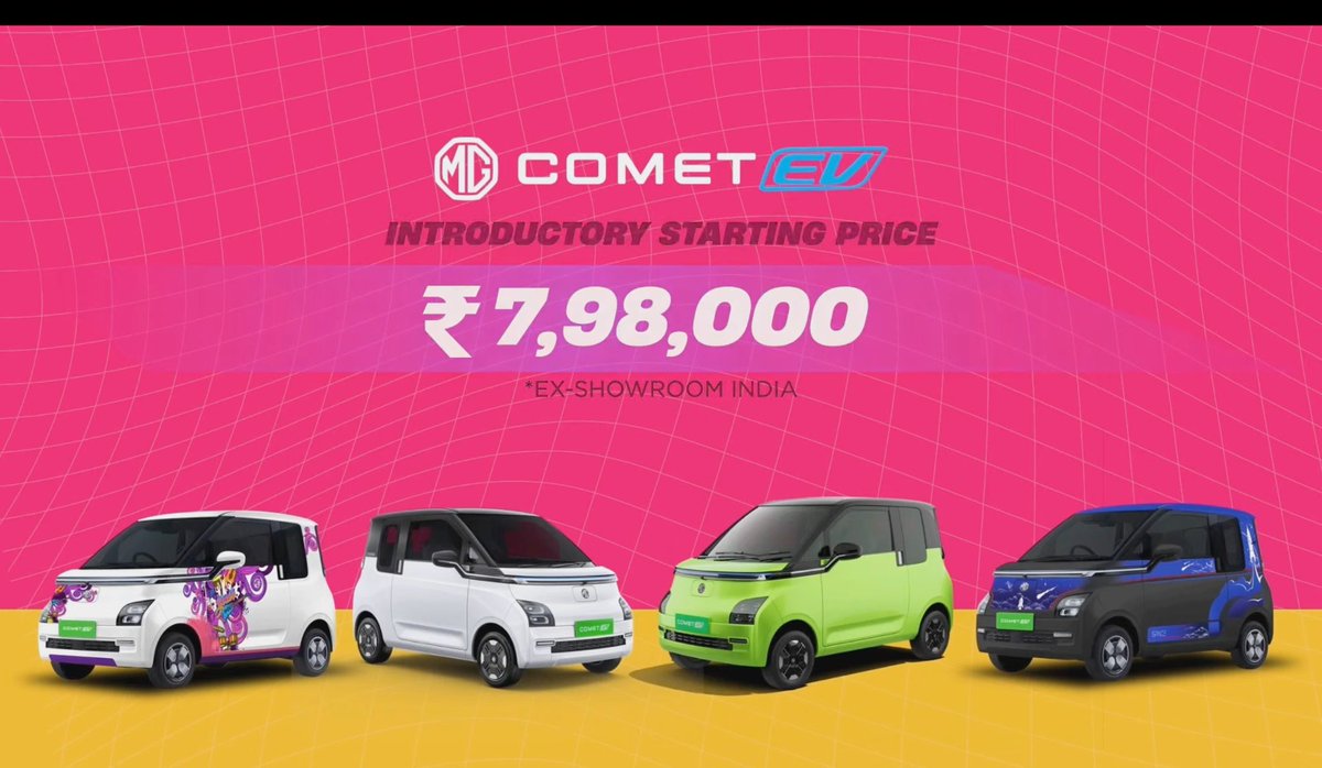 SaurabhStv's tweet image. The second electric vehicle from @MGMotorIn, the #CometEV, has been launched in the country at a highly affordable price. Additionally, the EV boasts the finest features in its segment, with over 50 connected car features and more than 100 voice commands.