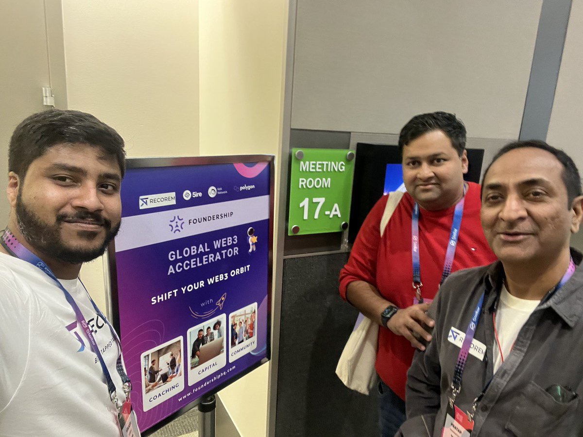 <a href="/Tap__Ram/">R.k. Pratap</a> &amp;  <a href="/itsVisky/">Vik</a> from <a href="/OfficialRecorem/">Recorem🚀 | Web3 & Tech Hiring</a> at #Consensus2023 

Let's catch up, if you are around! 

#consensus23 #jobfair #jobs #jobalerts #hiring #blockchain #DeFi #AI #Crypto