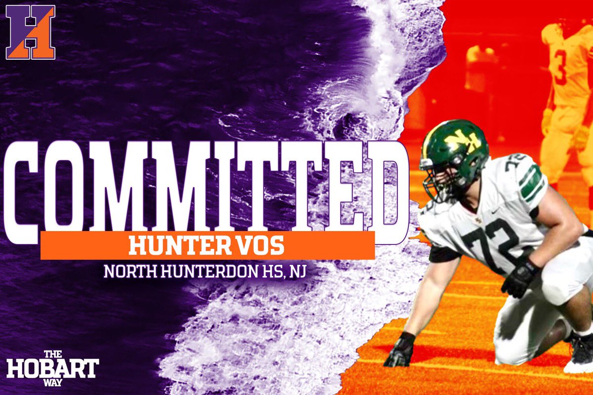 Coach_DeWall's tweet photo. Welcome to the Hobart Football Family! 

🖋 Hunter Vos 
🎓 North Hunterdon HS 
🌎 New Jersey 

#TheHobartWay #HigherStandard https://t.co/egr6uppKMI