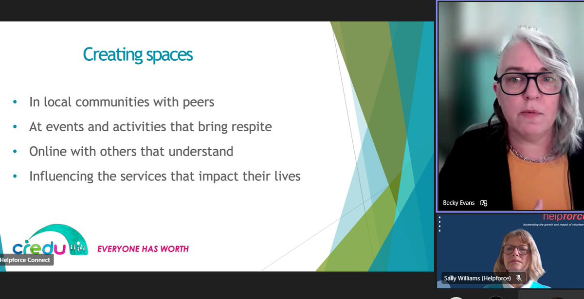 LIVE NOW! Becky Evans from @CreduCarers about how they learned from unpaid carers in supporting people in their home. 'We learned that if we gave volunteers the flexibility and power over their roles, they flourished!' £36 million A DAY saved during Covid! #carer #health🏅👨‍⚕️🤼🏡