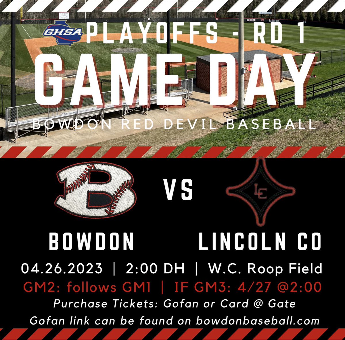 bowdon_baseball's tweet photo. Playoff gameday at The Roop! #GRT

@BowdonAD @BowdonHigh @GradickSports @HT_S_M @TGeorgianSports @TuckerCole11 @TheMorningFive @CCSSAthletics https://t.co/4CDO0qwTW6