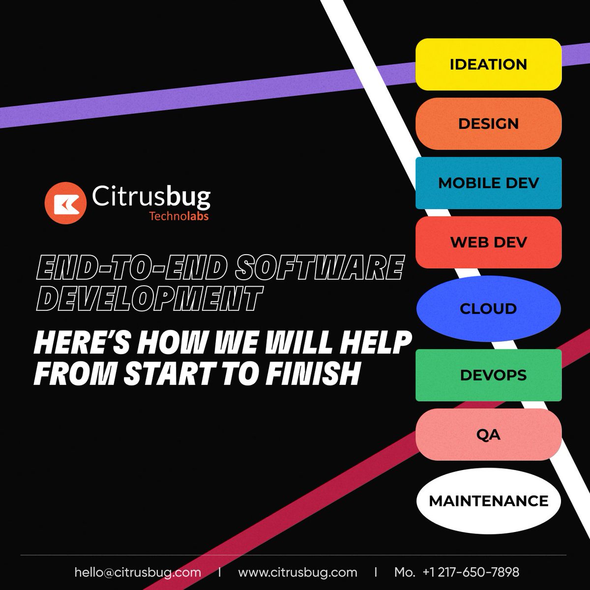 citrusbug's tweet photo. Build your visionary project with us. Our end-to-end software development solutions can help you with everything from idea generation to maintenance. 

#softwaredevelopment #ideation #design #mobileappdevelopement #webdevelopment #clouds #DevOps #QA #maintenance #citrusbug https://t.co/t14T3d6na8