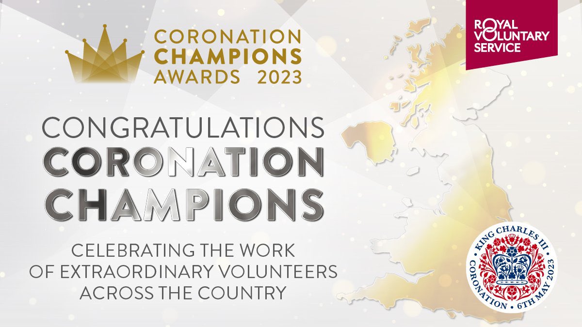 So pleased to say that I’ve been named a Coronation Champion by the <a href="/RoyalVolService/">Royal Voluntary Service</a>!

My work with <a href="/stjohnambulance/">St John Ambulance England</a>, <a href="/CVQO/">Cadet Vocational College - the new name for CVQO</a>, and my local community has been more rewarding than I ever could have imagined when I started - it’s an honour! 

#CoronationChampionsAwards