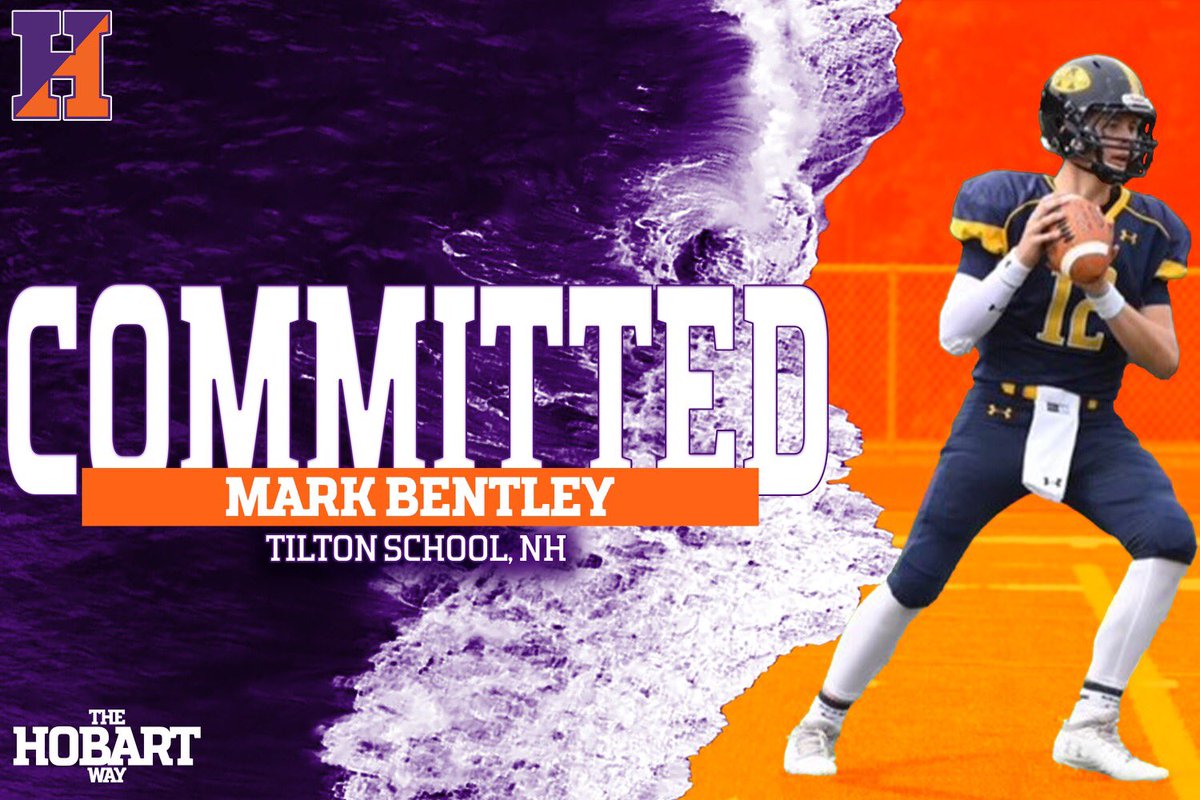 Coach_DeWall's tweet photo. Welcome to the Hobart Football Family! 

🖋 Mark Bentley 
🎓 Tilton School
🌎 New Hampshire 

#TheHobartWay #HigherStandard https://t.co/zQuZA9a7R7