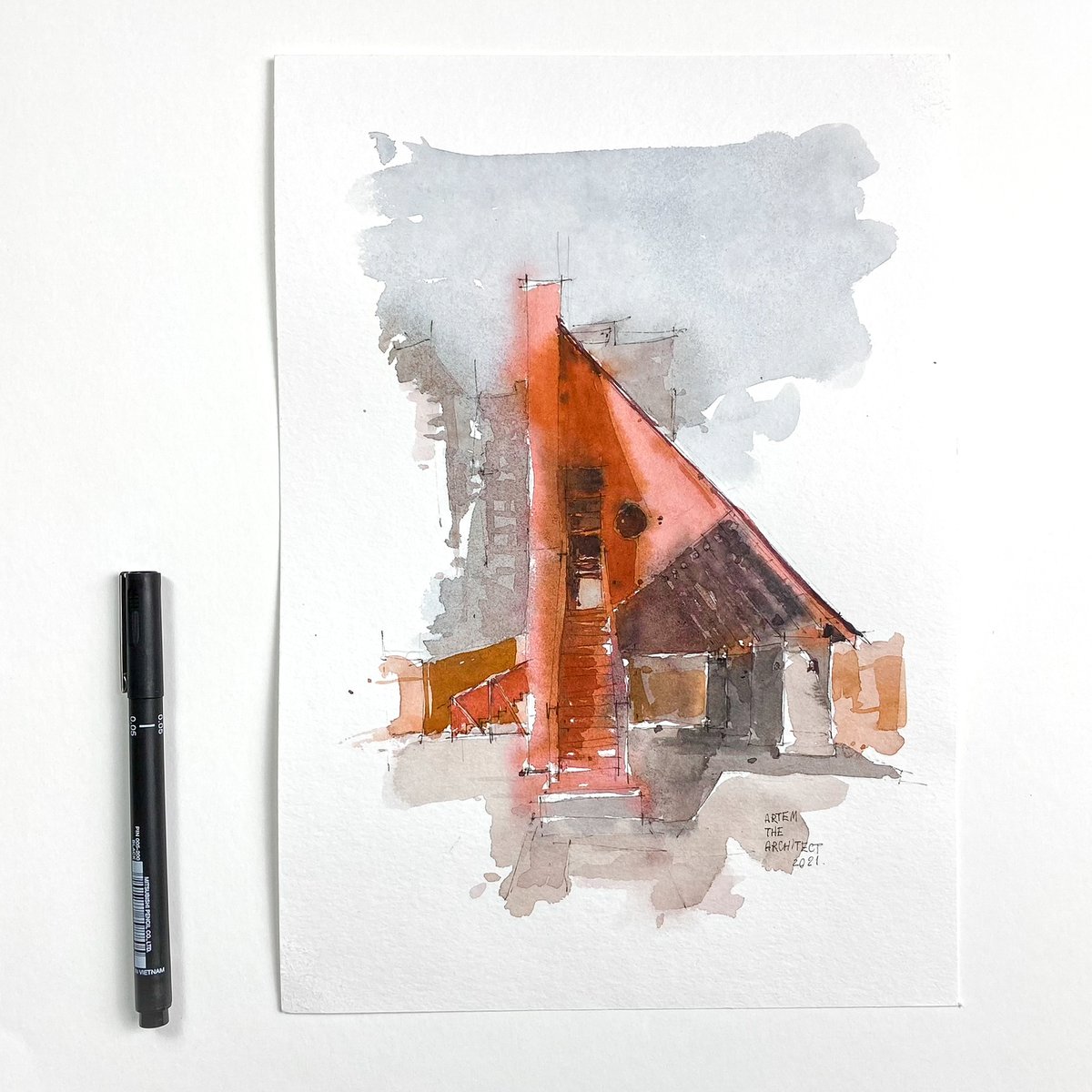 art_emko's tweet photo. Watercolor sketch of amazing architecture.
Architects:
Clancy Moore Architects
Steve Larkin Architects
TAKA Architects,
„Big Red“ Temporary Pavilion (2015)
Photography for reference by
Ed Reeve
#watercolor #contemporaryarchitecture #sketch #sketching #watercolour https://t.co/CBoBXvGr33