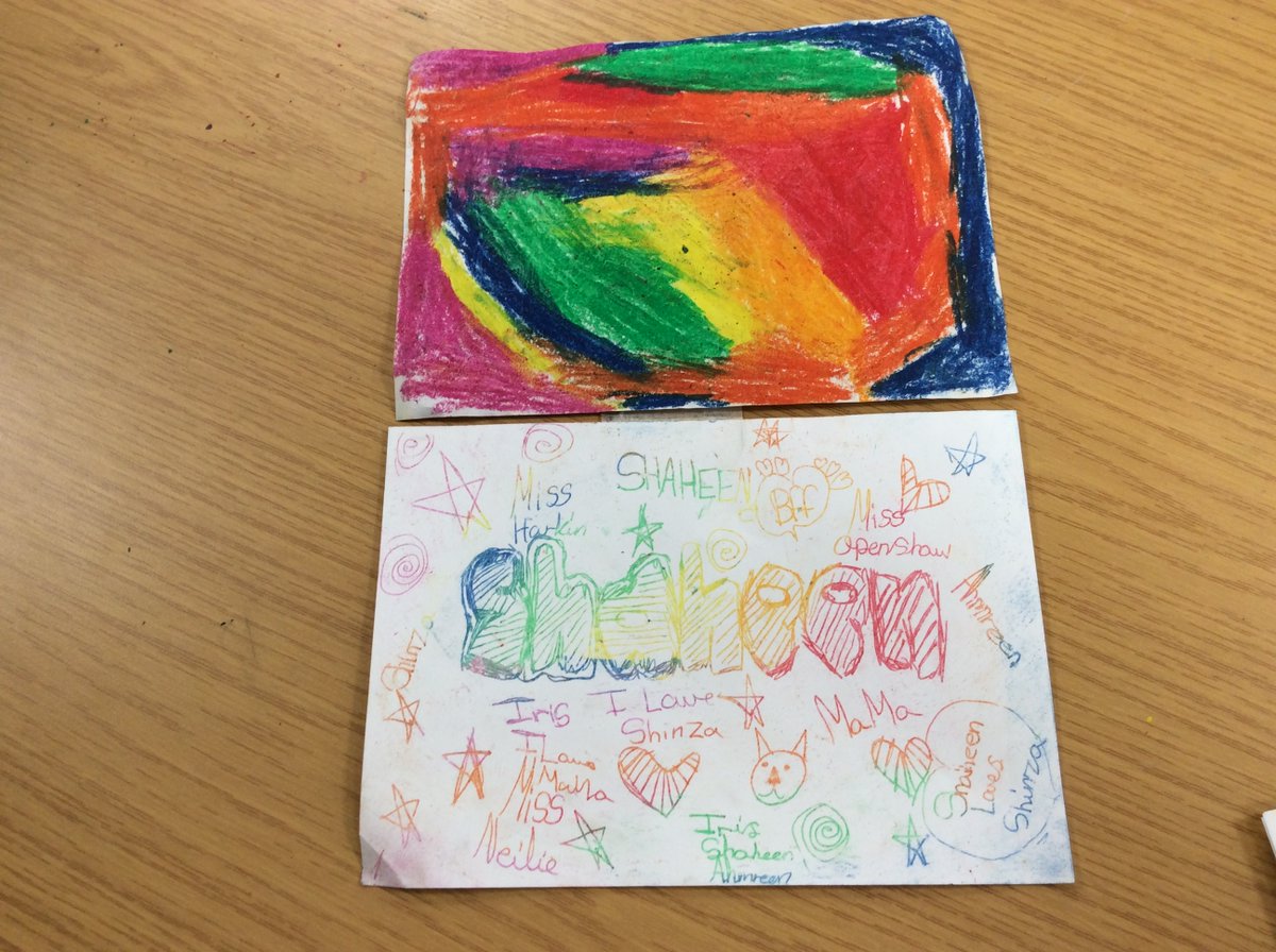 MSJBolton's tweet photo. In today's #Art taster session, the year 5 students from @stwilliambolton have been learning about oil pastel transfers from Art teacher and head of school transition Mrs McKeown. Here is some of the amazing work that they have created. #MSJCommunity #WellDone #LooksAmazing https://t.co/Yebkpwah5A