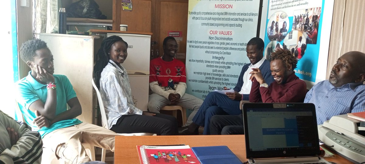 <a href="/NCPD_Kenya/">NCPD</a> Regional population Coordinator North Rift Mr John Anampiu having a discussion with #YouthAdvocates from <a href="/fhok_ke/">Family Health Options Kenya</a> at our Centre in Eldoret Youth Centre on #population Matters affecting the #YOUTH in Uasin Gishu
 <a href="/UGC_TheChampion/">County Government of Uasin Gishu</a>
<a href="/nsdcc_kenya/">National Syndemic Diseases Control Council</a>
<a href="/didanamollo/">Didan Maganya</a> 
<a href="/UNFPAKen/">UNFPA in Kenya</a>