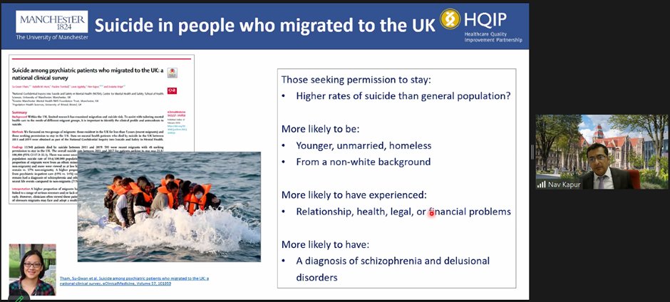 NCISH_UK's tweet photo. Professor Kapur also spoke about our study on suicide among psychiatric patients who migrated to the UK. He described how people seeking permission to remain in the UK is a group with specific needs #NCISH2023 https://t.co/ESE3L9LDXl https://t.co/wR8ZBvq6PX