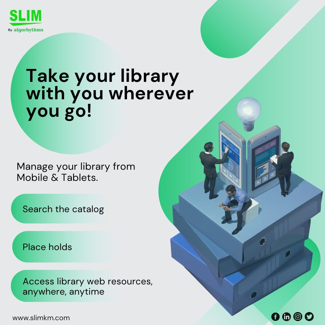 islimsoftware's tweet image. Manage your library on the go! Our mobile and tablet-friendly library management system makes it easy acess library web resources, anywhere, anytime.
#librarymanagementsystem #librarysoftware #librarysystem #islim