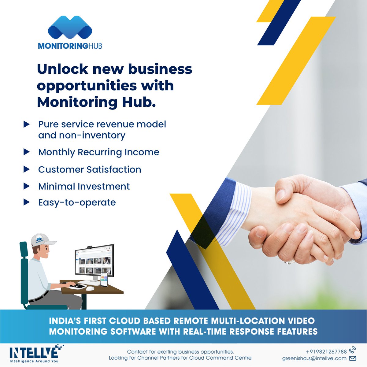 intellve's tweet photo. It's time to grow your security business with India's first cloud-based monitoring system, the Monitoring Hub!
#Intellve #IntellveSolutions #MonitoringHub #securitysolutions #securitycameras #security #cctvcamera #cctvsystems #cctvmonitoring #storemanager https://t.co/0gRurAhPyn