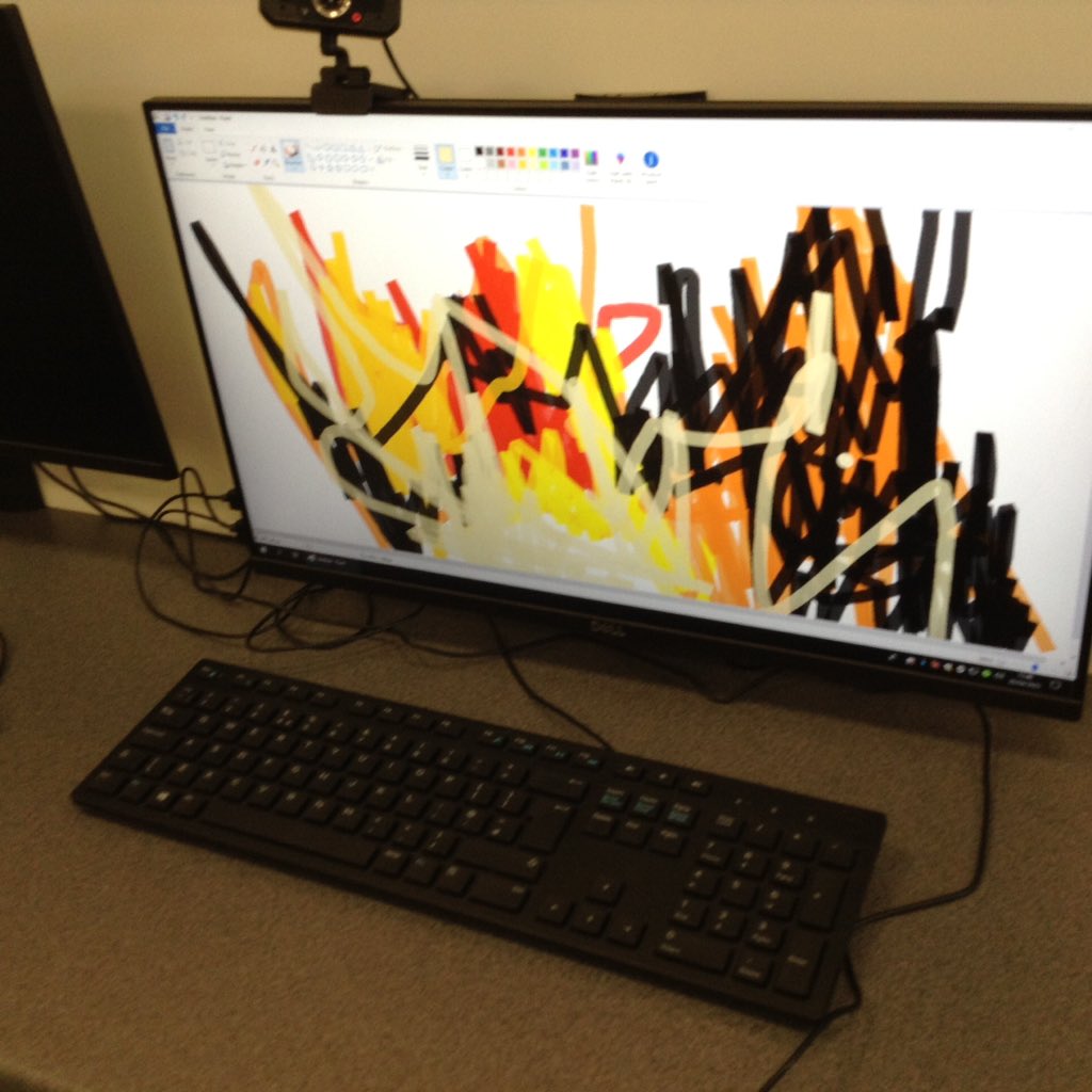 latimerprimary's tweet photo. #ClassKB are learning how to use the Paint Programme to create the fire from The Great Fire of London, using different brushes and colours. #enthusiasm #eager #LatimerComputing https://t.co/0iiuijq5r2