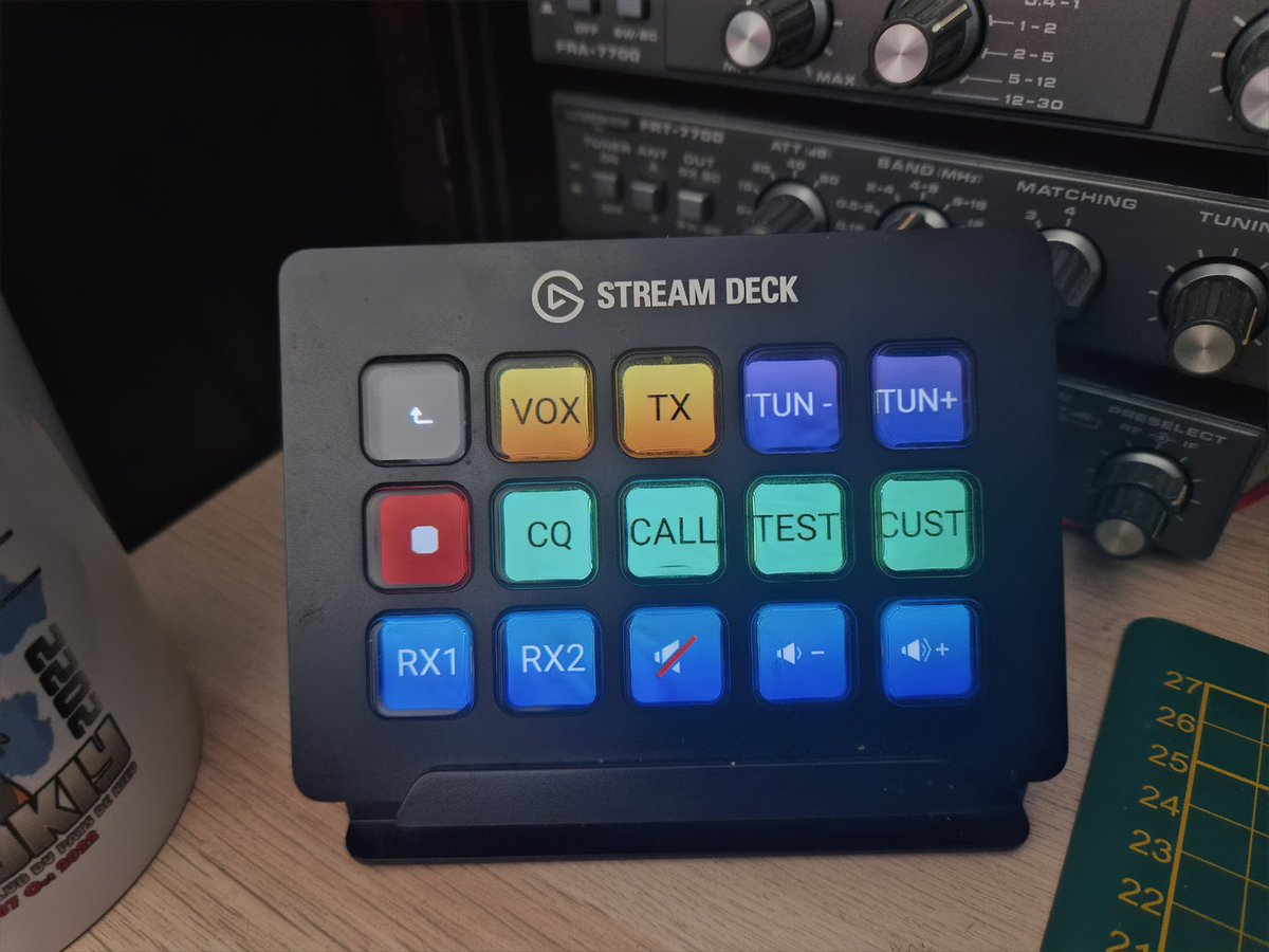 F4IZC's tweet image. Setting up #streamdeck to control #sdrconsole #qo100 station. So cool even if i&apos;m not #uxdesigner. #hamradio