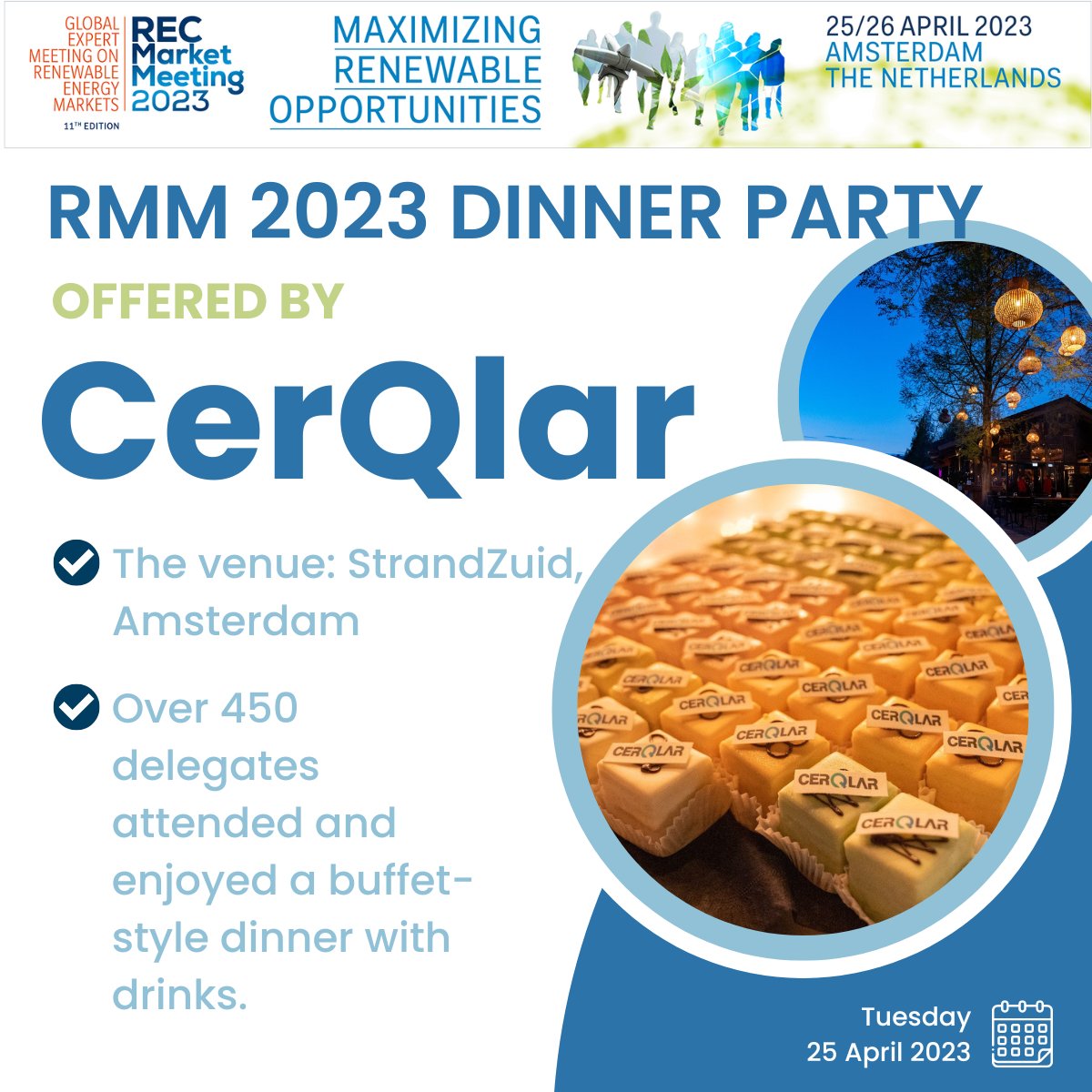 Last evening was the RMM2023 dinner party offered to registered delegates by <a href="/CerQlar/">CerQlar</a>. The dinner was attended by over 450 registered delegates.

The dinner party took place at Strandzuid in Amsterdam and delegates enjoyed a buffet-style dinner and drinks.

#recs #rmm2023