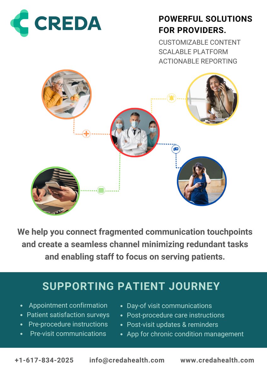 CredaHealth's tweet photo. Better adherence to treatment plans: When patients are engaged in their healthcare, they are more likely to adhere to their treatment plans, including taking medications as prescribed, attending follow-up appointments, and making lifestyle changes leading to reduced costs. https://t.co/RCFMF7VNmp
